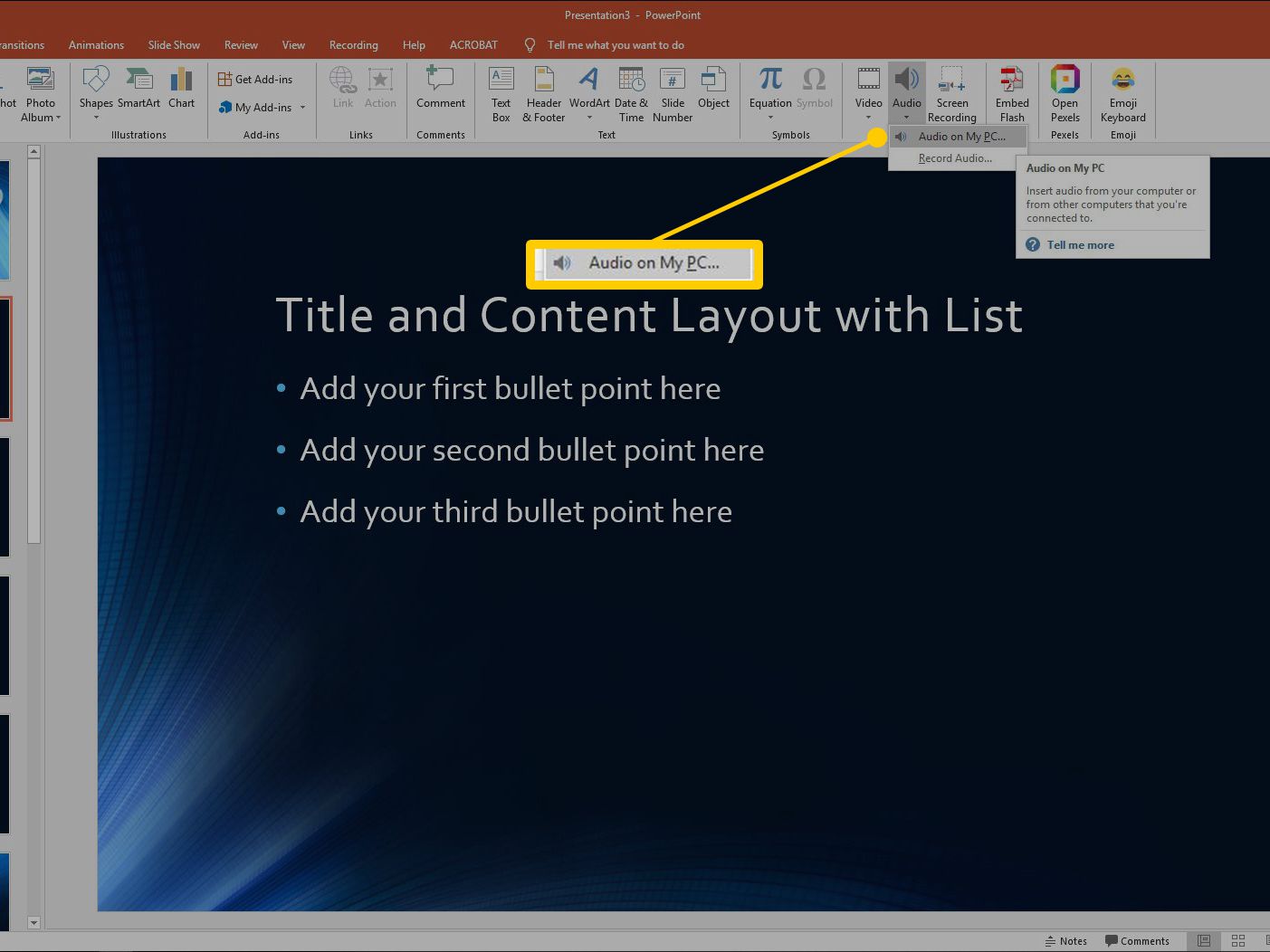 clip audio in powerpoint for mac